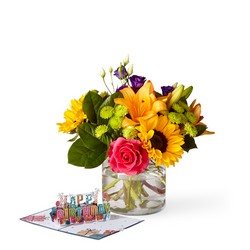Best Day Bouquet & Happy Birthday Card 